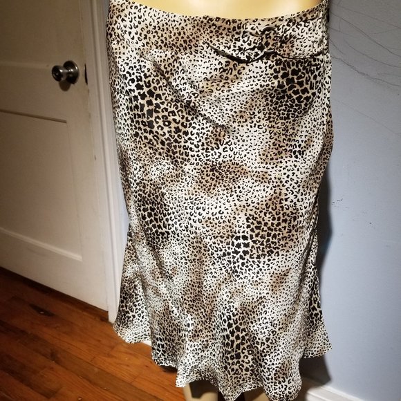 NEW animal print  silk Worthington hi-low skirt M - Picture 1 of 6
